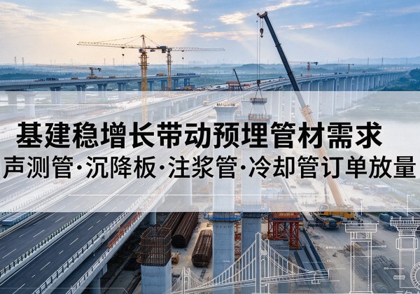 乌苏基建稳增长带动预埋监测管材需求，声测管、沉降板、注浆管订单持续放量